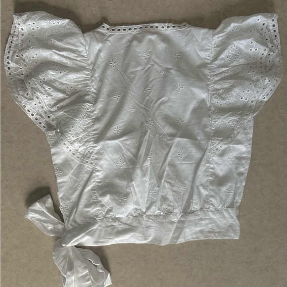 NWT Eyelet crop wrap shirt - Picture 3 of 4